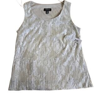 R&M‎ Richards Metallic Silver Sleeveless Blouse – Size 12 NWT